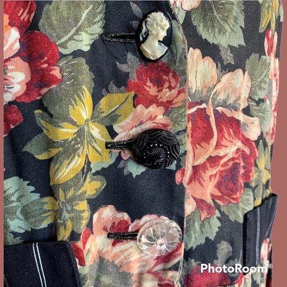 Vtg 90s cottagecore mixed print maxi dress - Picture 2 of 9